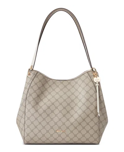 Nine West Women's Etta Carryall Handbag In Beige Logo Milk