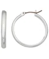 Nine West Medium Silver-tone Hoop Earrings In Gray