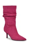 Nine West Melson Scrunched Boot In Dark Pink 650