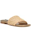 Nine West Mends Womens Woven Slip On Slide Sandals In Brown