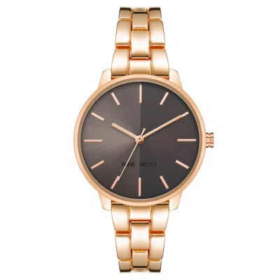Nine West Multicolor Metal Dress Watch In Gold