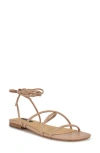 Nine West Mikila Ankle Wrap Sandal In Light Natural
