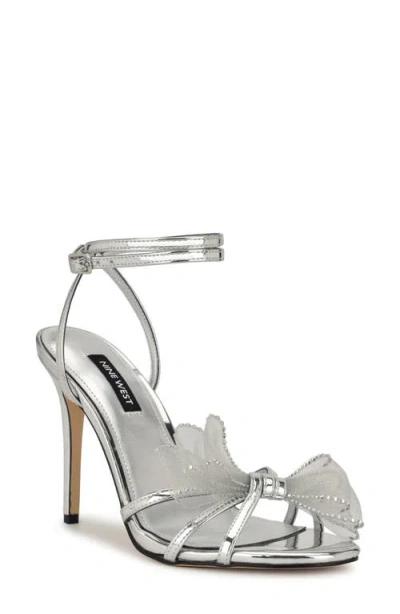 Nine West Minky Ankle Strap Sandal In Silver