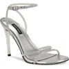 Nine West Missey Womens Rhinestone Dressy Slingback Sandals In Silver