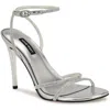 Nine West Missey Womens Rhinestone Dressy Slingback Sandals In Silver