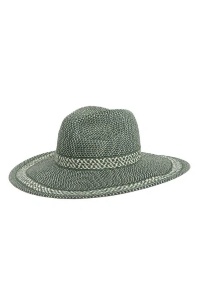 Nine West Mixed Texture Fedora Hat In Green