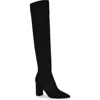 Nine West Daser Womens Faux Suede Tall Thigh-high Boots In Black