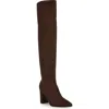 Nine West Miykah 2 Womens Faux Suede Pointed Toe Over-the-knee Boots In Dark Brown