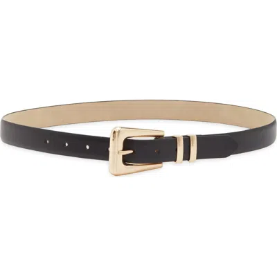 Nine West Modern Buckle Belt In Black Gold
