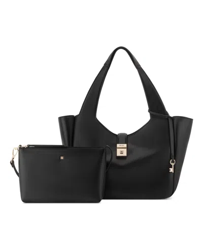 Nine West Monette 2 In 1 Extra-large Tote Handbag In Black