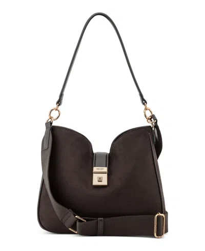 Nine West Monette Convertible Faux Leather Hobo In Espresso