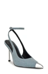 Nine West Monroh Pointed Cap Toe Pump In Light Blue