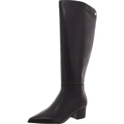 Nine West Morgin Womens Pull On Pointed Toe Knee-high Boots In Black
