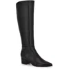 Nine West Morgin Womens Pull On Pointed Toe Knee-high Boots In Black