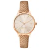 Nine West Multicolor Leather Dress Watch In Gold