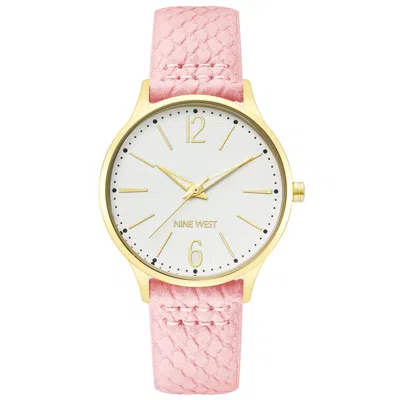Nine West Multicolor Leather Dress Watch In Pink