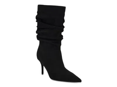 Nine West Murto Faux Suede Slouch Boot In Black