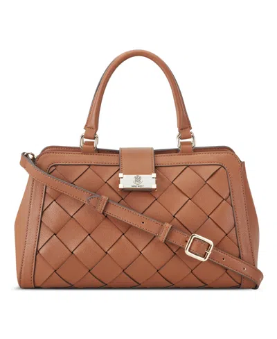 Nine West Mylah Medium Satchel Bag In Saddle Tan