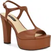 Nine West Naini Ankle Strap Platform Sandal In Brown