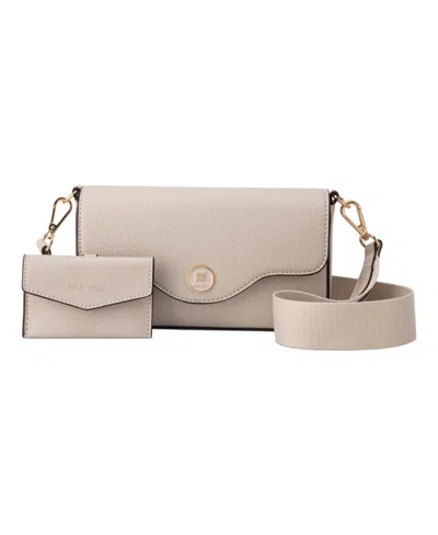 Nine West Nalini Small Flap Crossbody Bag In Cement