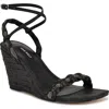 Nine West Nashy Ankle Strap Espadrille Wedge Sandal In Black