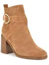 Nine West Needyou Womens Suede Block Heel Booties In Multi