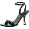 Nine West Neela Womens Faux Leather Metallic Ankle Strap In Black