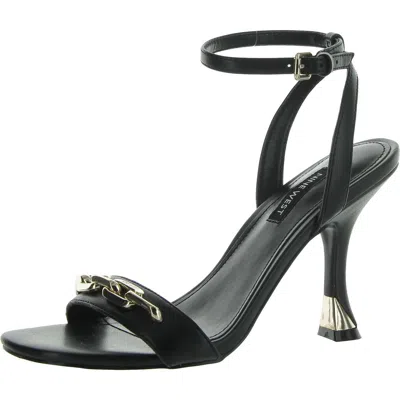 Nine West Neela Womens Faux Leather Metallic Ankle Strap In Black