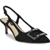 Nine West Neeri Pointed Toe Slingback Pump In Black Denim