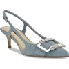 Nine West Neeri Pointed Toe Slingback Pump In Light Blue