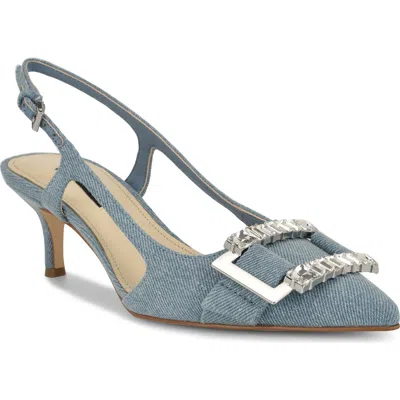 Nine West Neeri Pointed Toe Slingback Pump In Light Blue