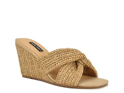 Nine West Nejia Wedge Sandal In Brown