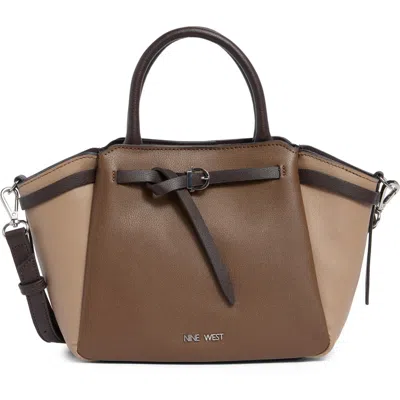 Nine West Nerina Faux Leather Satchel In Espresso Multi