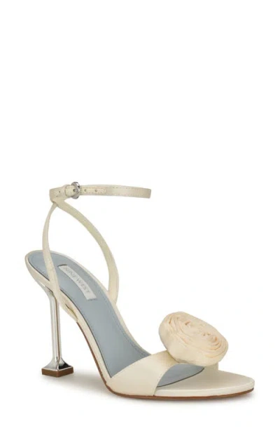 Nine West Neve Bridal Ankle Strap Sandal In Ivory
