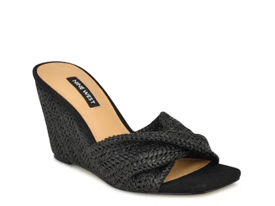 Nine West Nikhil Wedge Sandal In Black