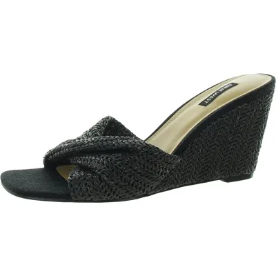 Nine West Nikhil2 Womens Woven Square Toe Wedge Sandals