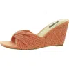 Nine West Women's Nikhil Slip-on Square Toe Wedge Sandals In Pink