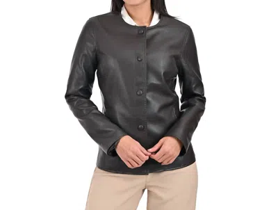 Nine West No Collar Jacket In Brown