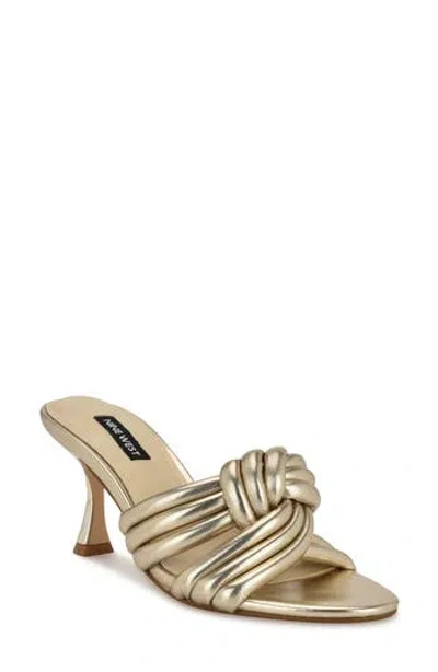 Nine West Norene Knotted Strap Sandal In Gold