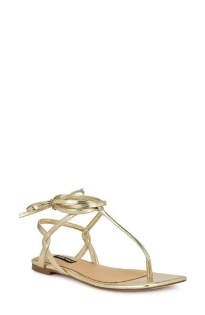 Nine West Norta Ankle Wrap Sandal In Gold
