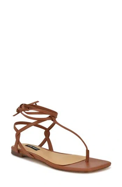 Nine West Norta Ankle Wrap Sandal In Medium Brown