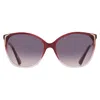 Nine West Nw 23 456 Wne Smoke Cat Eye Ladies Sunglasses 10266311.cgr Winsmk In Burgundy