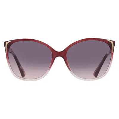 Nine West Nw 23 456 Wne Smoke Cat Eye Ladies Sunglasses 10266311.cgr Winsmk In Burgundy