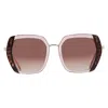 Nine West Nw 23 468 Pnk Smoke Butterfly Ladies Sunglasses 10266318.cgr Pnksmk In Brown