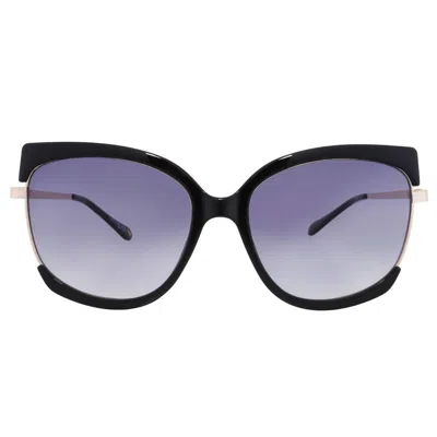 Nine West Nw 25 1012 Blk Smoke Cat Eye Ladies Sunglasses 10270074.lts Blk In Black