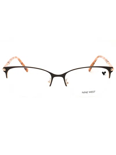 Nine West Nw8012 Eyeglasses In Satin Solid Brown/clear Demo Lens