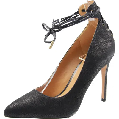Nine West Nwebba Womens Lace-up Leather Lace-up Heels In Black