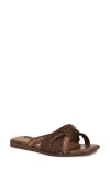 Nine West Omansa Slide Sandal In Dark Brown