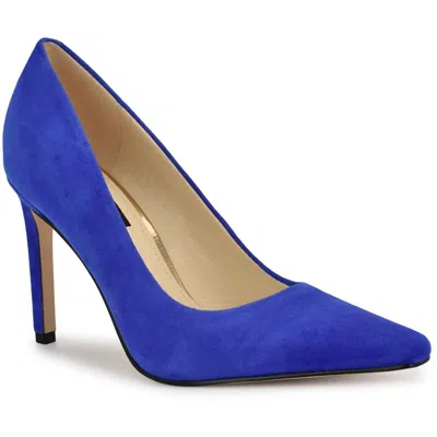 Nine West Oraye Womens Solid Suede Pumps In Blue