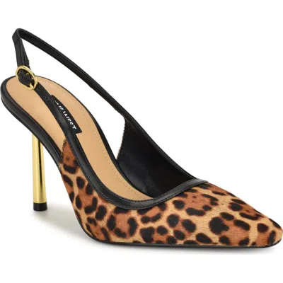 Nine West Orlanda Genuine Calf Hair Slingback Pump In Brown